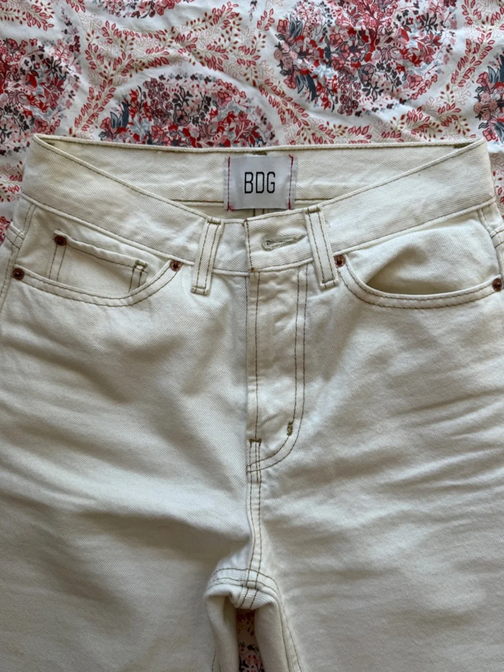 BDG Cream Flare Jeans - Picture 5 of 7